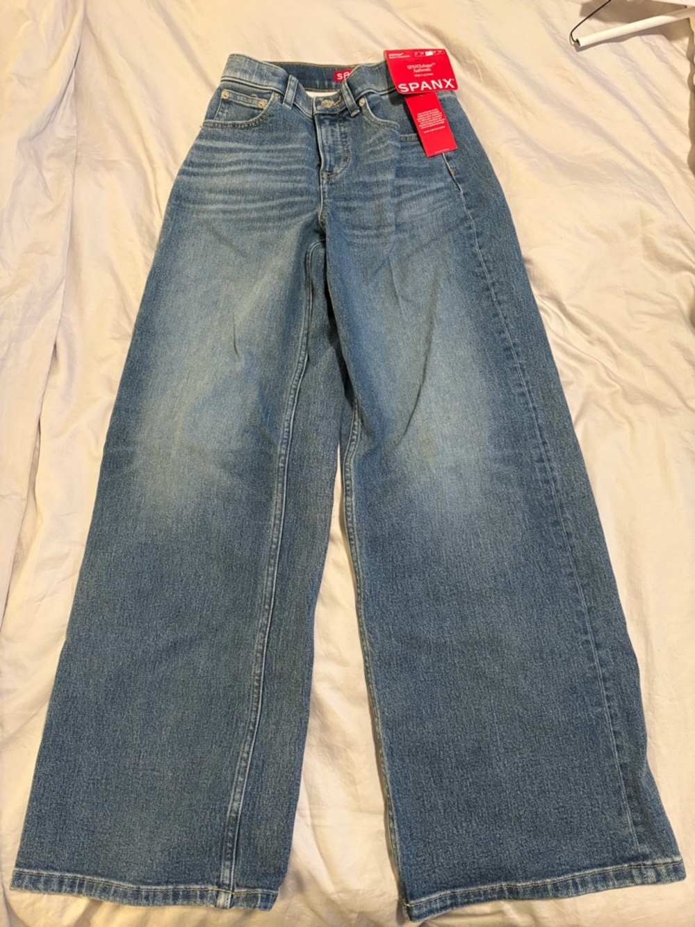 SPANX Wide-Leg Jeans in Light Denim Blue